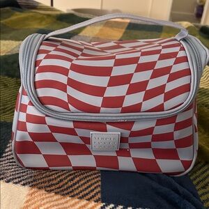 Red and Blue Checkered Toiletries Bag